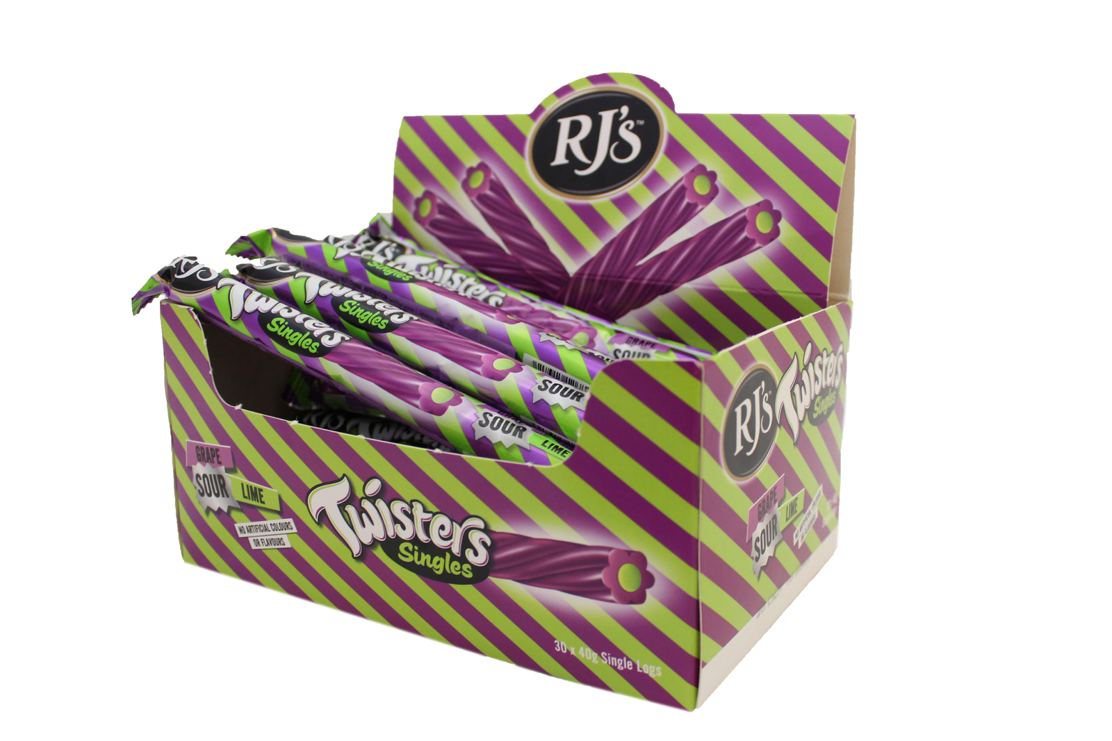 RJ's Fruity Twisters - Grape & Sour Lime Logs (30 Pack) image