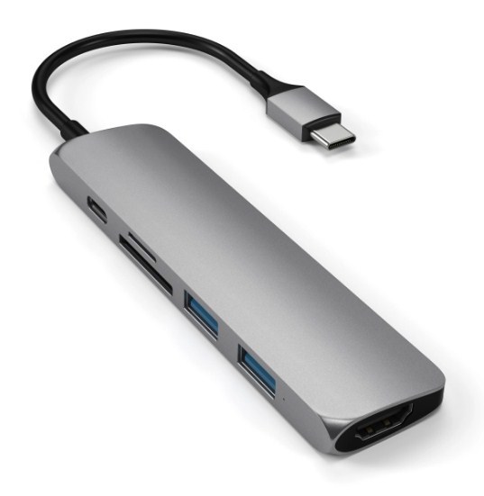 SATECHI: Slim USB-C MultiPort Adapter Version 2 - Space Grey image