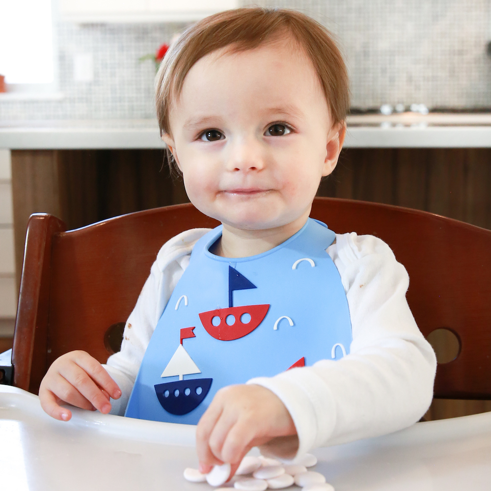 Make My Day: Silicon Baby Bib - Yacht Blue image
