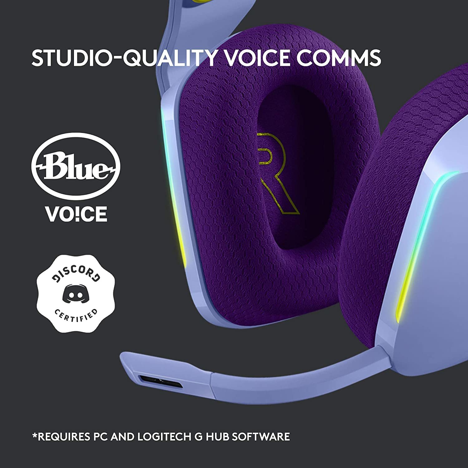 Logitech G733 LIGHTSPEED Wireless RGB Gaming Headset - Lilac for PC, PS4 image