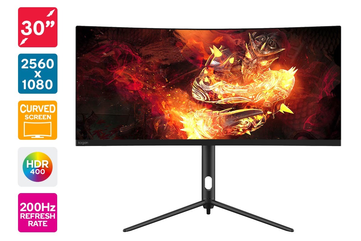 Kogan 30" Curved 219 Ultrawide 200Hz VRR Gaming Monitor (2560 x 1080