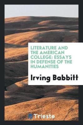 Literature and the American College by Irving Babbitt image