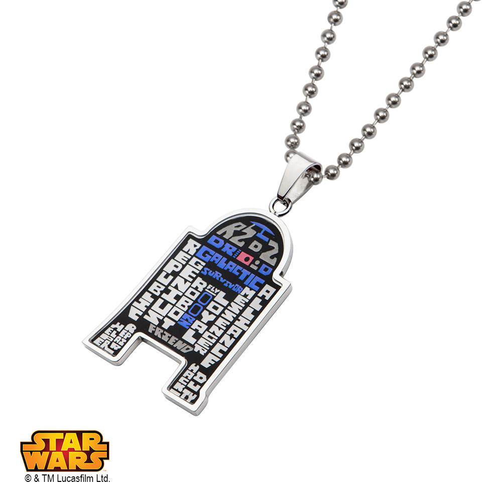 Star Wars R2-D2 Typography Pendant Necklace image