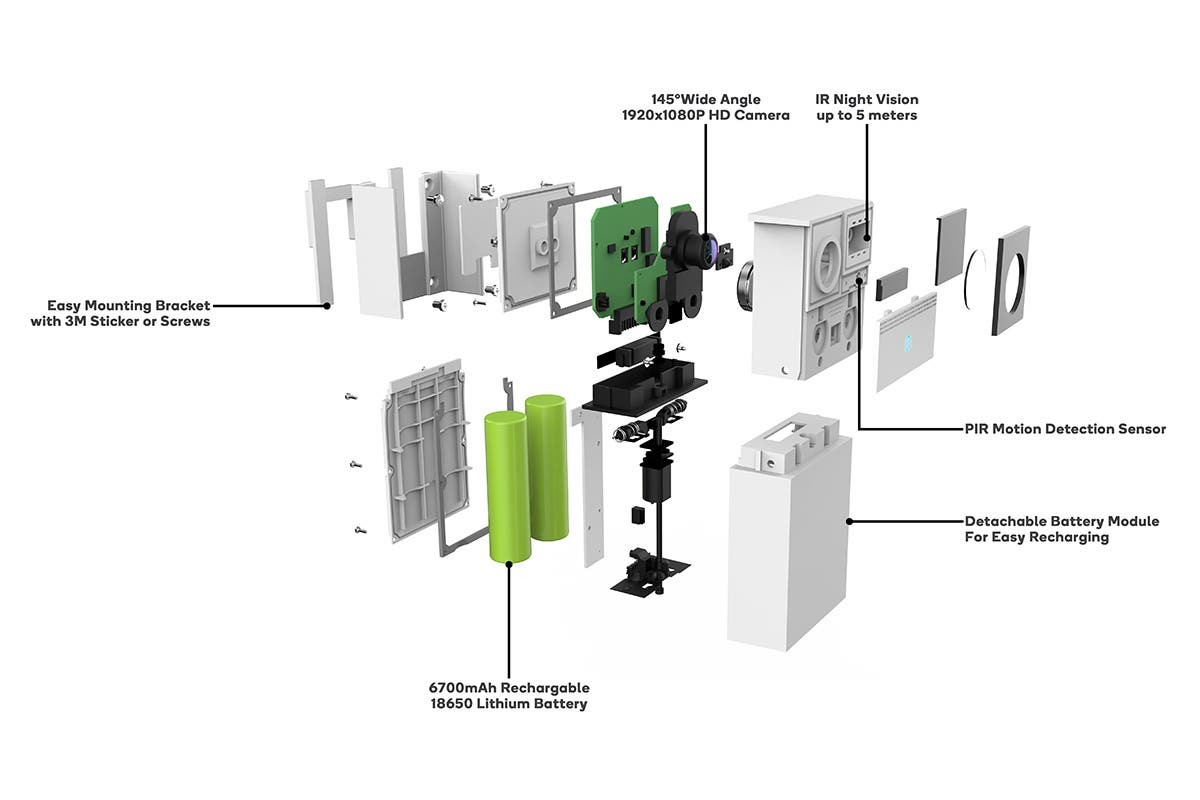Kogan SmarterHome Security Camera Doorbell 2 Pro (White) at Mighty Ape NZ