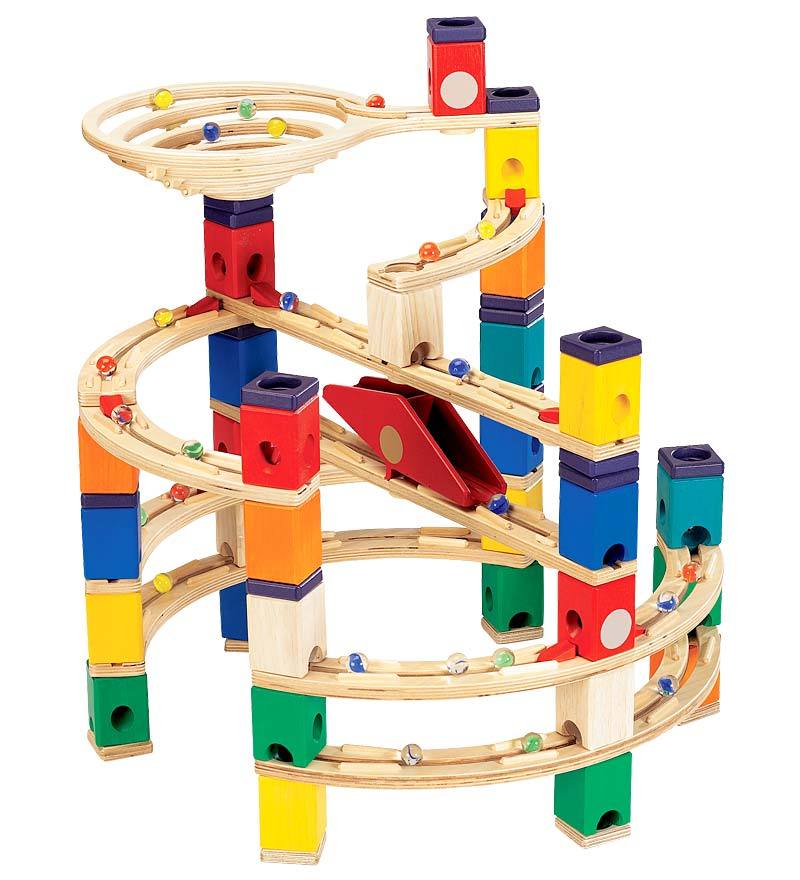 Buy Quadrilla Wood Marble Run Twist & Rail Core Set 147pc at Mighty