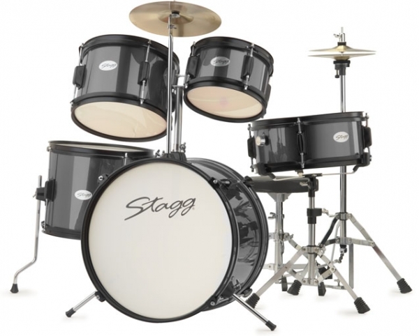 Stagg 5pc Junior Drum Set 16" (Black) image