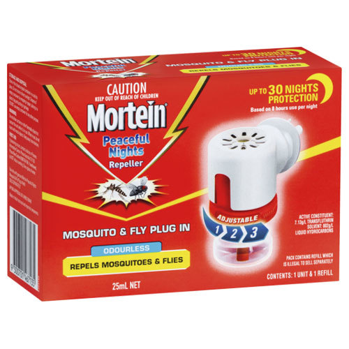 Mortein Peaceful Nights Insect Repellent Plug In Mosquitos & Flies (25ml) at Mighty Ape Australia