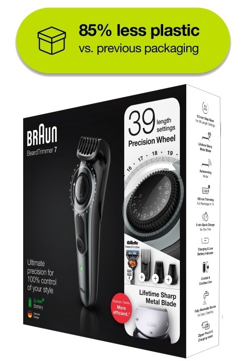 Braun: Beard Trimmer for Men (BT7240) - Black/Silver image