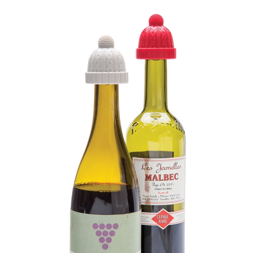 Monkey Business: Beanie Bottle Stoppers (Red & Grey) image