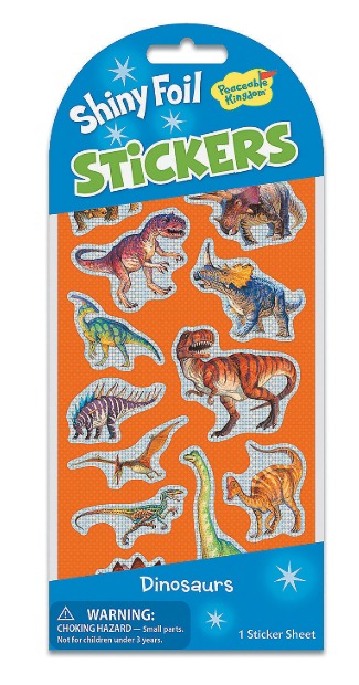 Peaceable Kingdom: Glitter & Foil Stickers - Dinosaurs image