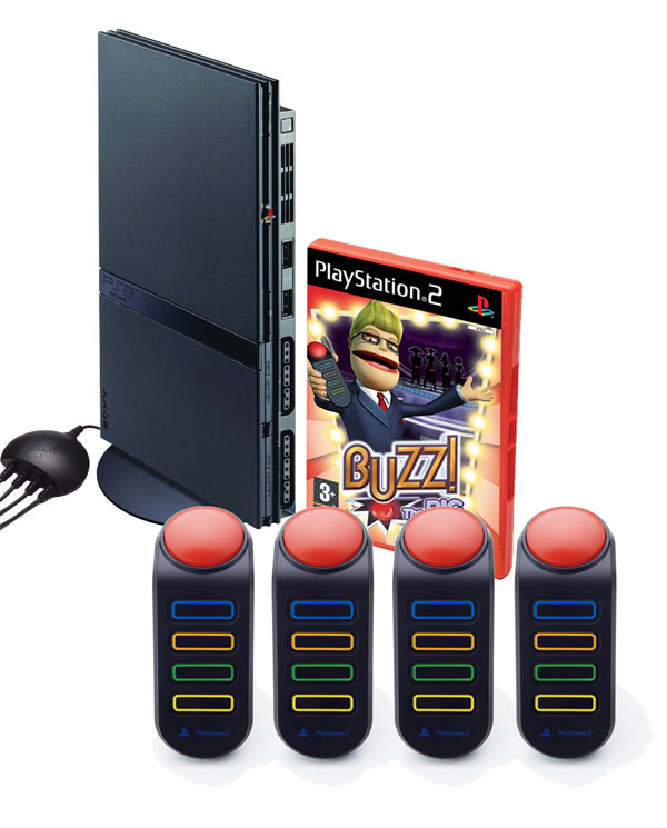 PlayStation 2 Console + Buzz!: The BIG Quiz for PS2 image