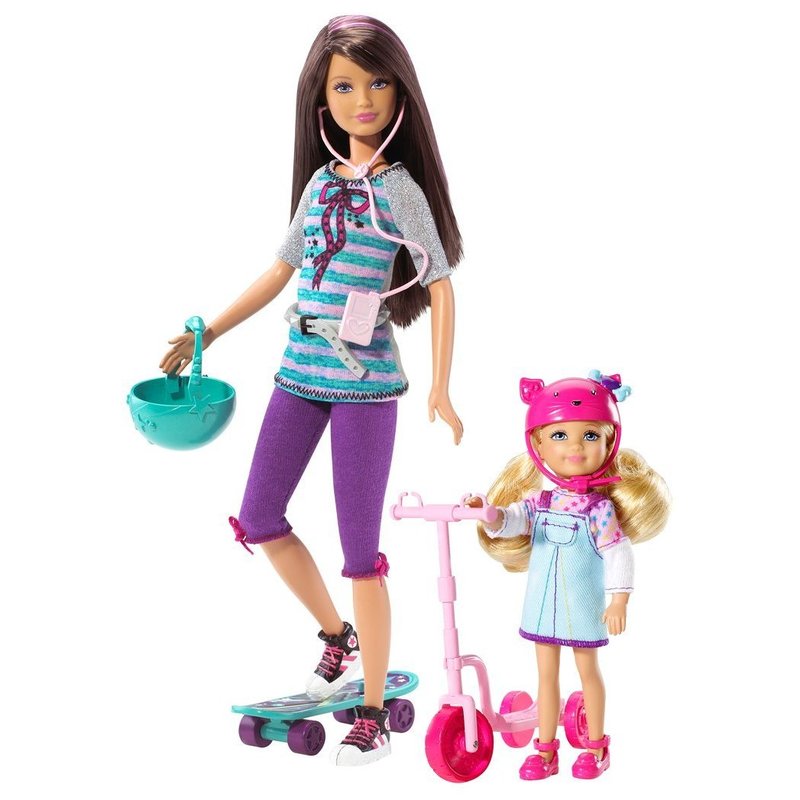 Barbie Sisters Skateboard Skipper and Chelsea Dolls 2Pack Images at