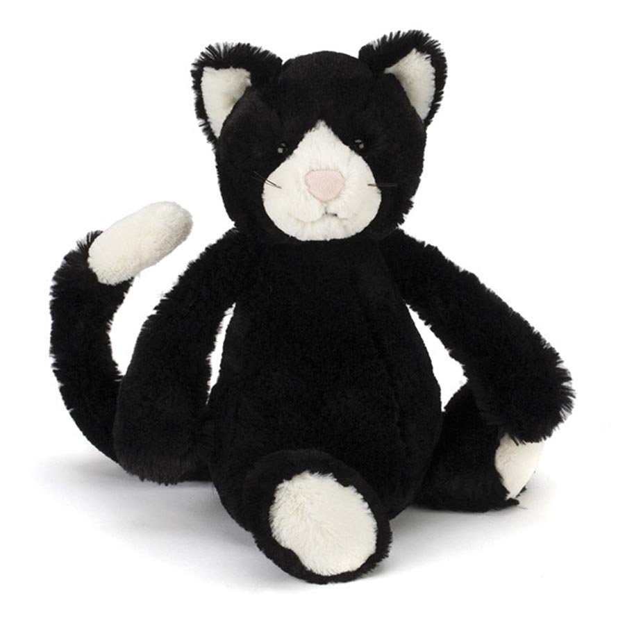 Jellycat: Bashful Cat - Black & White (Medium) image