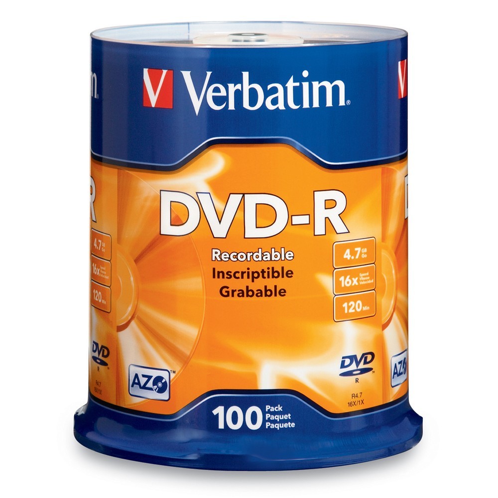 Verbatim DVD-R 4.7GB Spindle 16x (100 Pack)