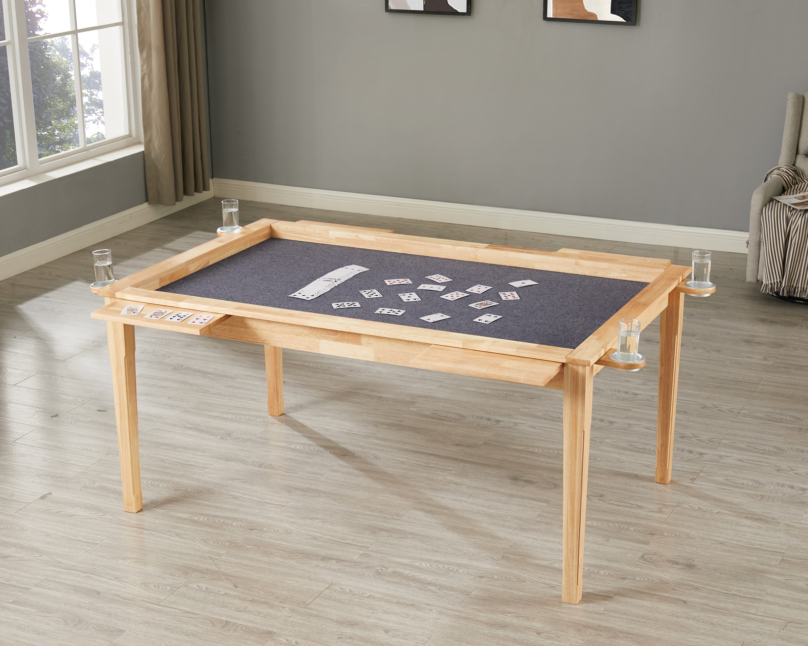 Game Meister Solid Wood Board Game & Dining Table Natural Board