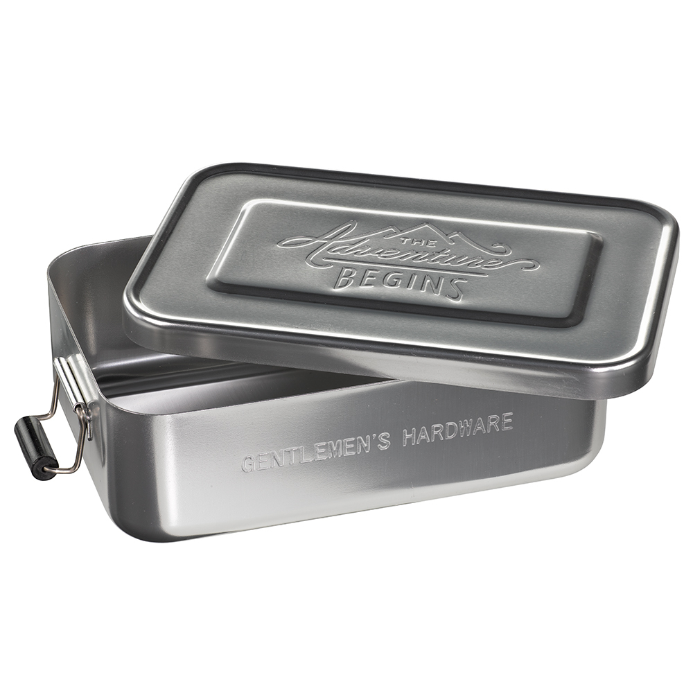 Gentlemen's Hardware Small Aluminium Lunch Tin Silver at Mighty Ape NZ