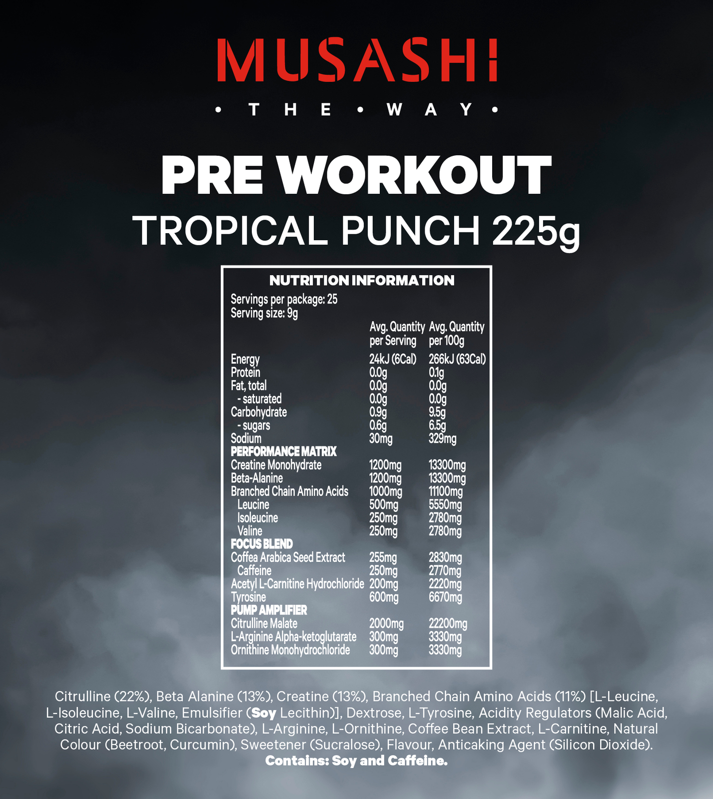 Musashi Pre-Workout - Tropical Punch (225g) image