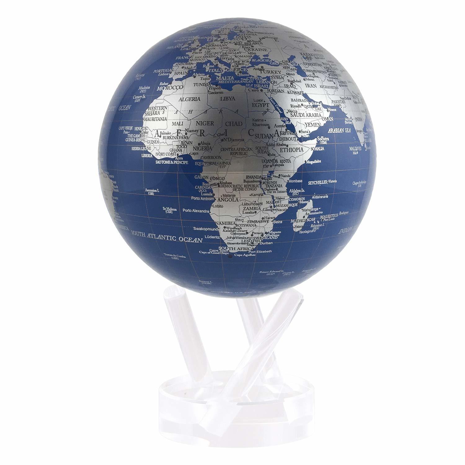 MOVA Self Rotating Globe Blue and Silver image