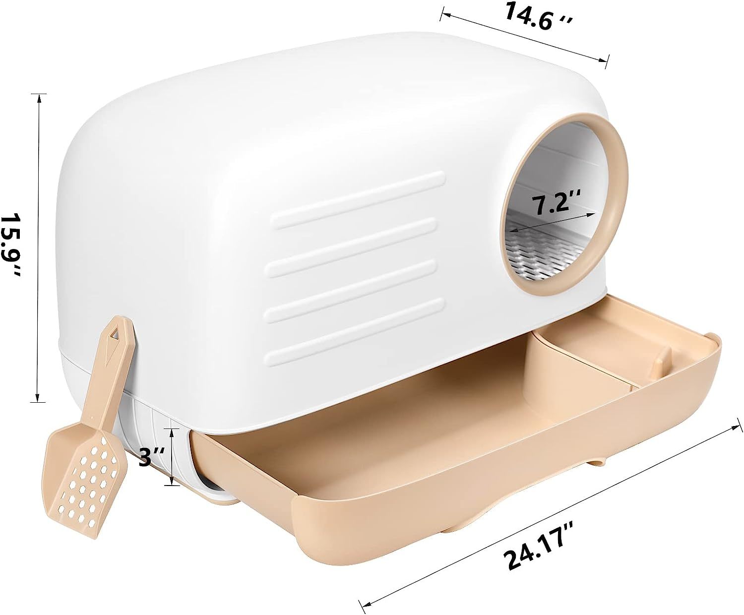 Buy Zoomies Fully Enclosed Cat Litter Box Khaki at Mighty Ape NZ