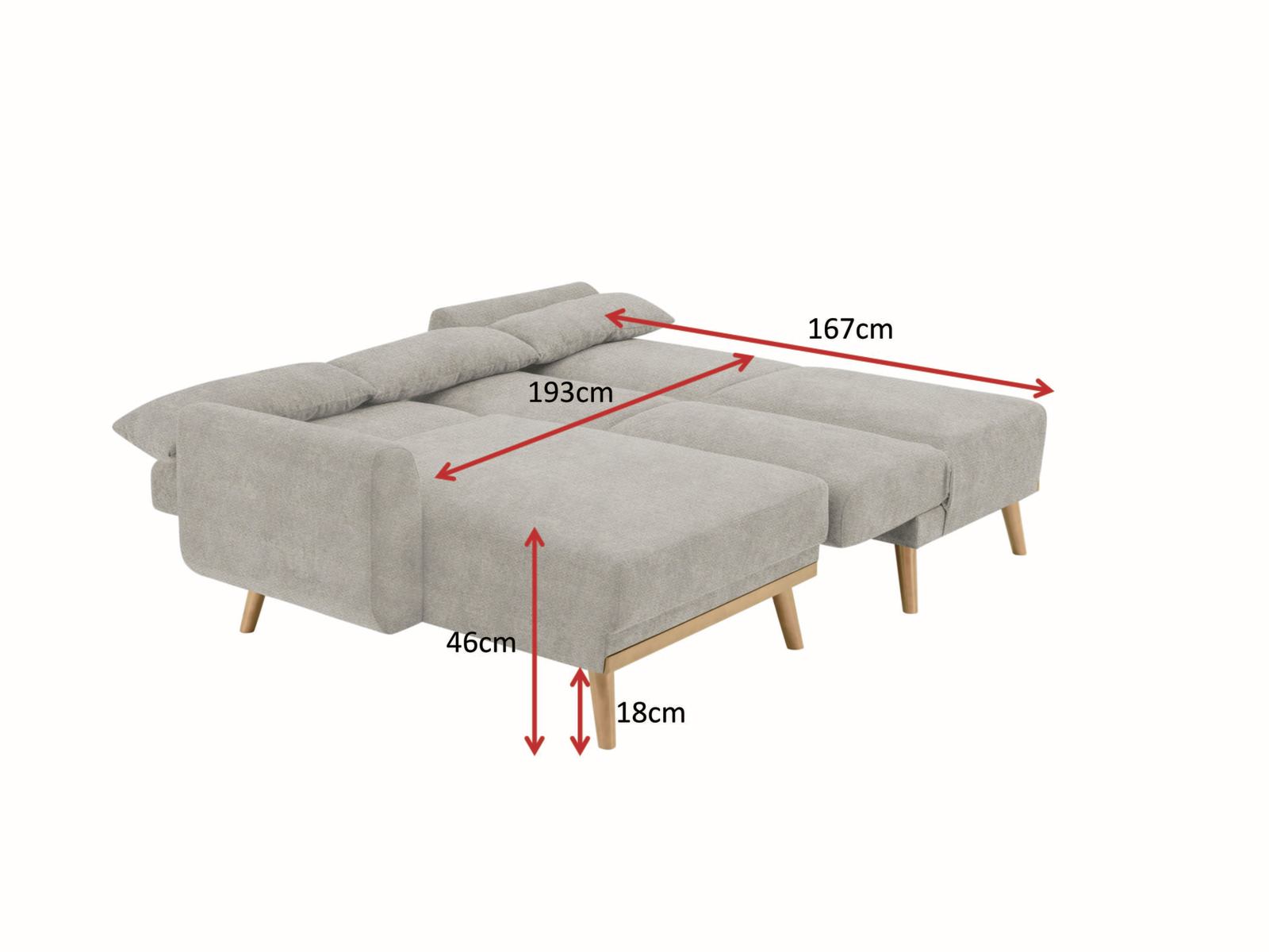 Buy Fraser Country King Size Convertible Sofa Bed with Reversible Chaise Beige at Mighty Ape NZ