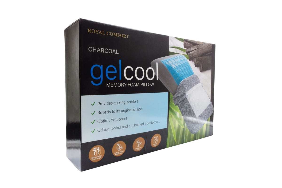 Royal Comfort Charcoal Gelcool Memory Foam Pillow at Mighty Ape NZ