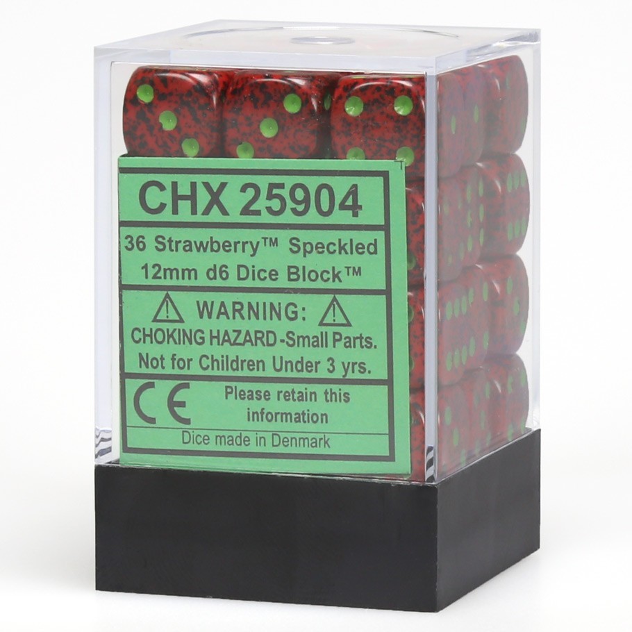 Chessex: D6 Speckled Cube Set (12mm) - Strawberry image