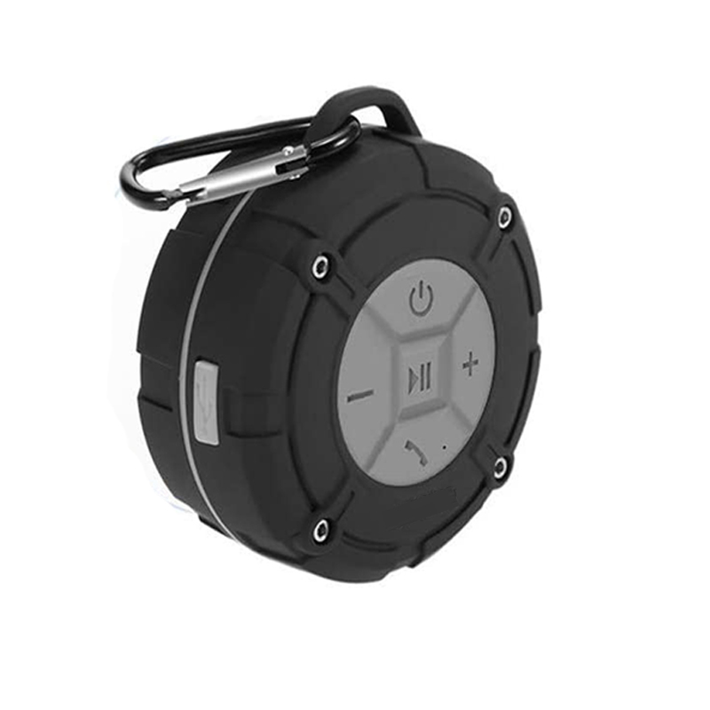 Waterproof Radio Bluetooth Speaker with Suction Cup Grey at Mighty