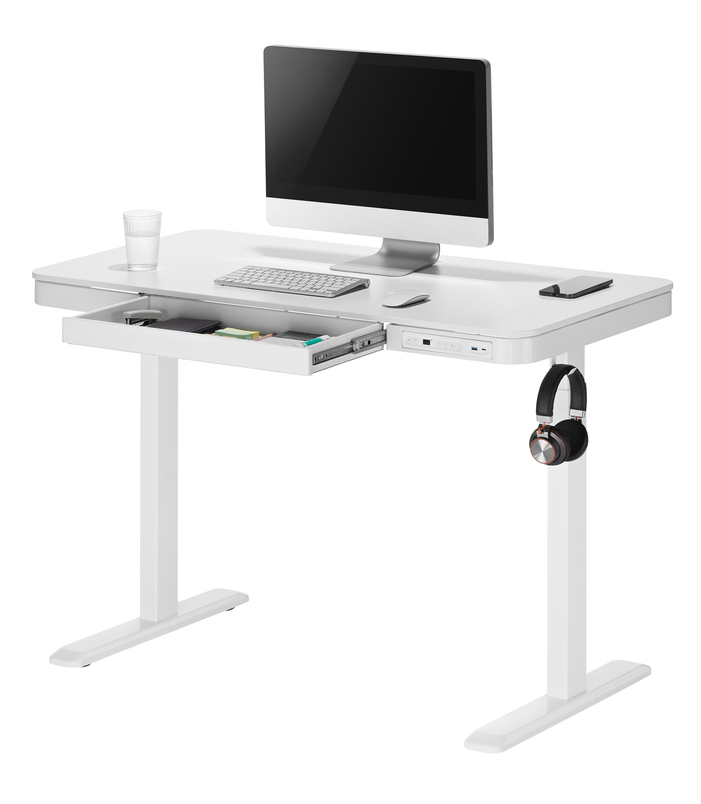 Buy Gorilla Office Height Adjustable Desk White/White at Mighty Ape NZ