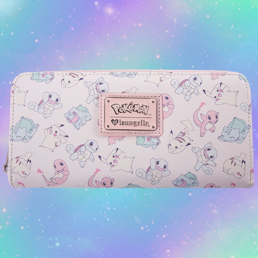 Loungefly Pokemon Starters Pastel Zip Around Wallet