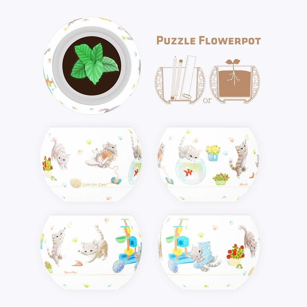 Pintoo: 80-Piece Puzzle Flower Pot - Cat's Playtime image