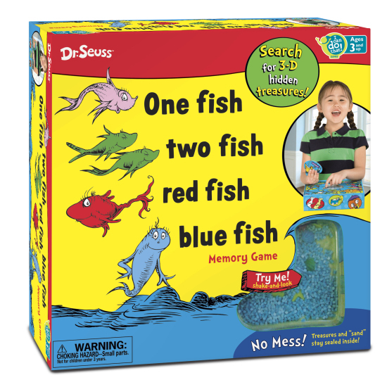 Dr Seuss One Fish, Two Fish, Red Fish, Blue Fish Memory Game Board