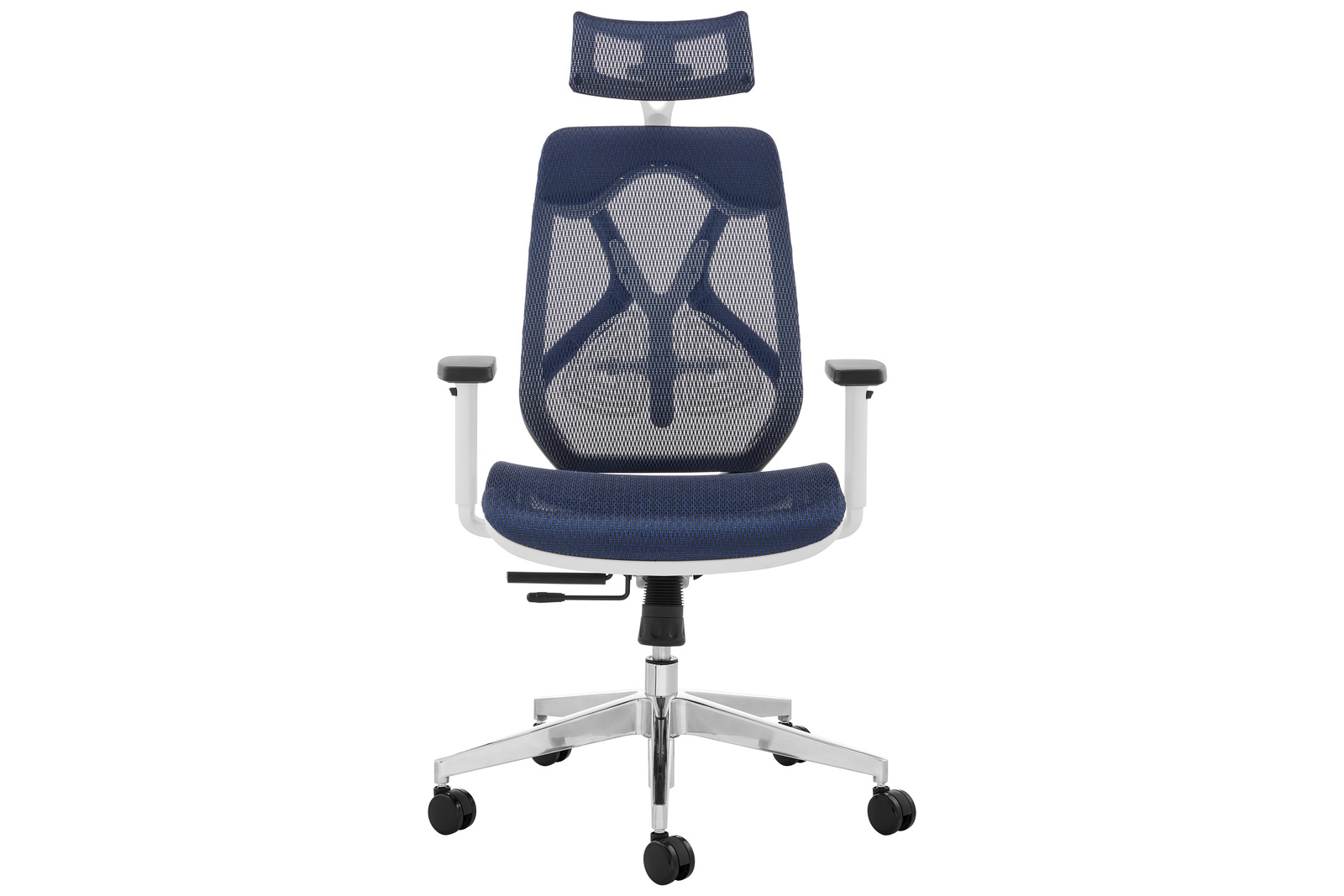 Buy Ergolux London Office Chair (White Frame, Blue) at Mighty Ape NZ