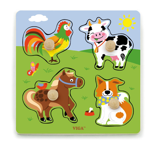 Buy Wooden Knob Puzzle Farm Animals at Mighty Ape NZ
