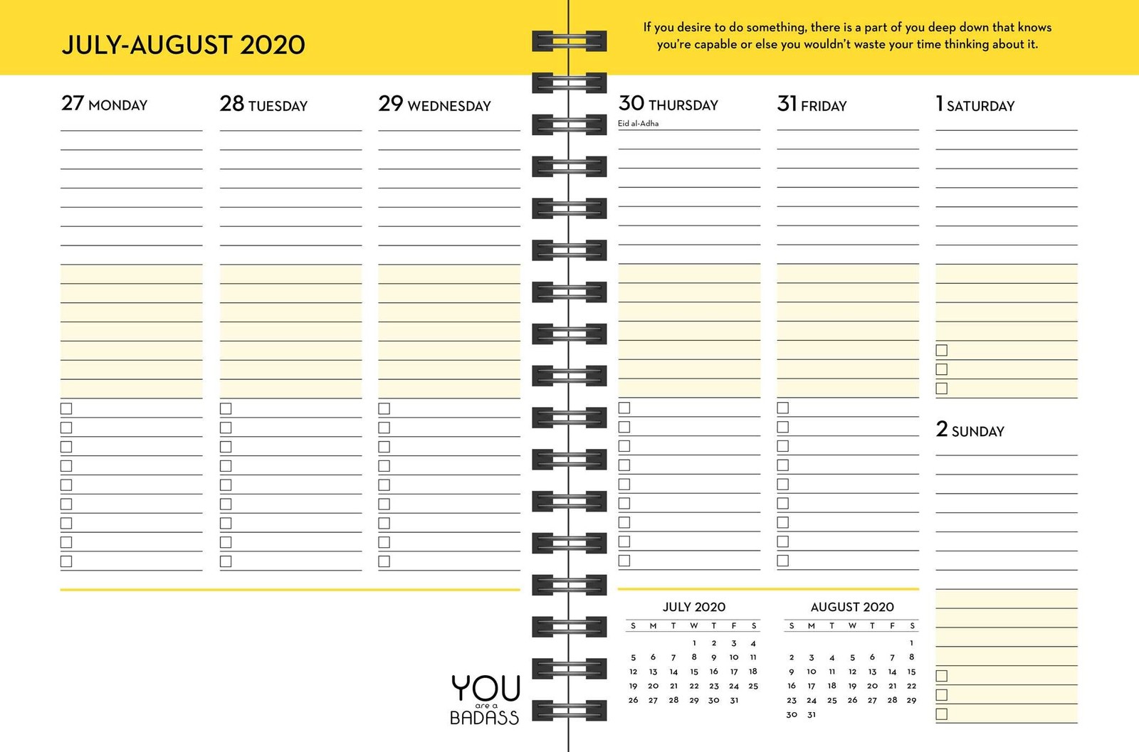 Buy You Are A Badass 17 Month 2020 2021 Monthly Weekly Planning 