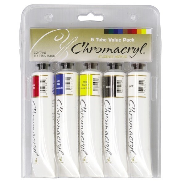 Chromacryl Students' Acrylic Paint 75ml Set (5pc) image
