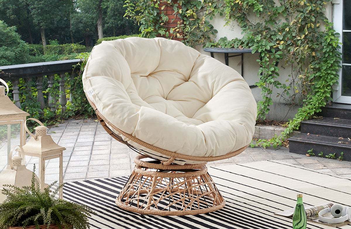 Buy ShangriLa Papasan Swivel Wicker Chair (Rattan) at Mighty Ape NZ