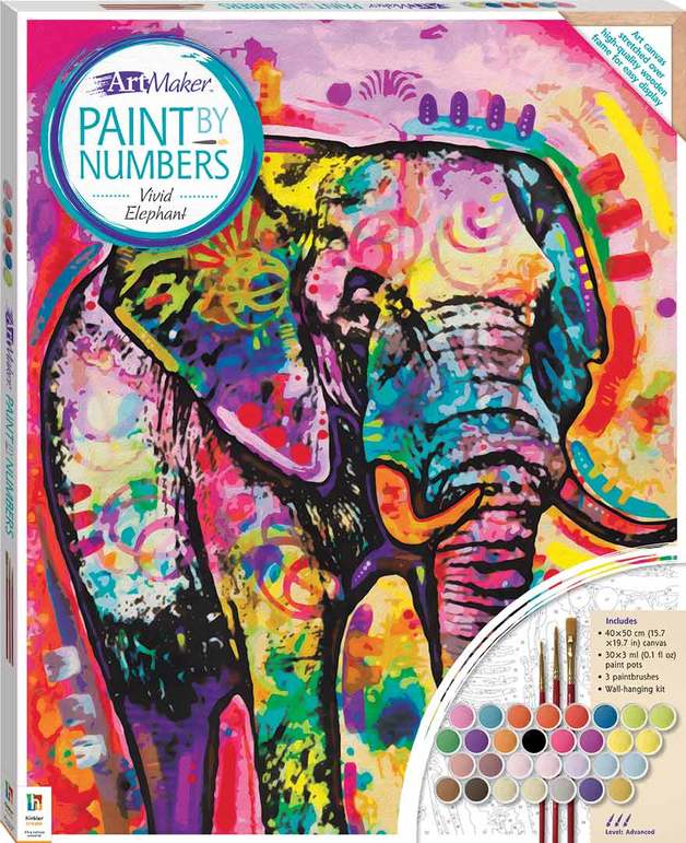 Buy Art Maker Paint by Numbers Canvas Vivid Elephant at Mighty Ape NZ
