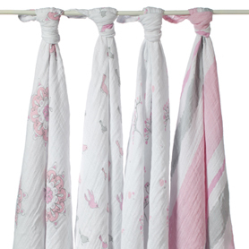 Aden+Anais Classic Swaddle - For The Birds (4 Pack Swaddling Wraps)