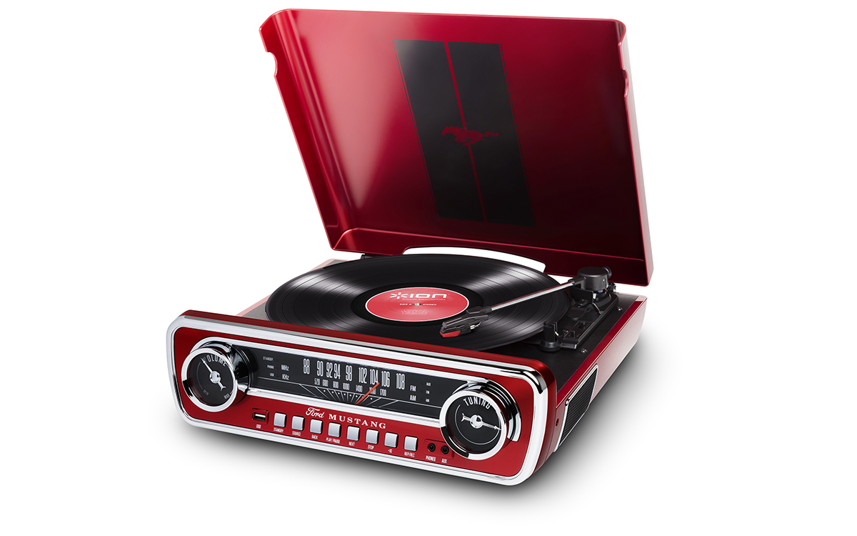 ION Mustang LP 4-in-1 Classic Car-Styled Music Center (Red) image