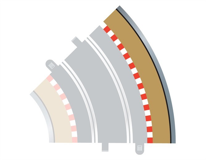 Scalextric 45 Degree Radius 2 Curve Outer Track Borders image