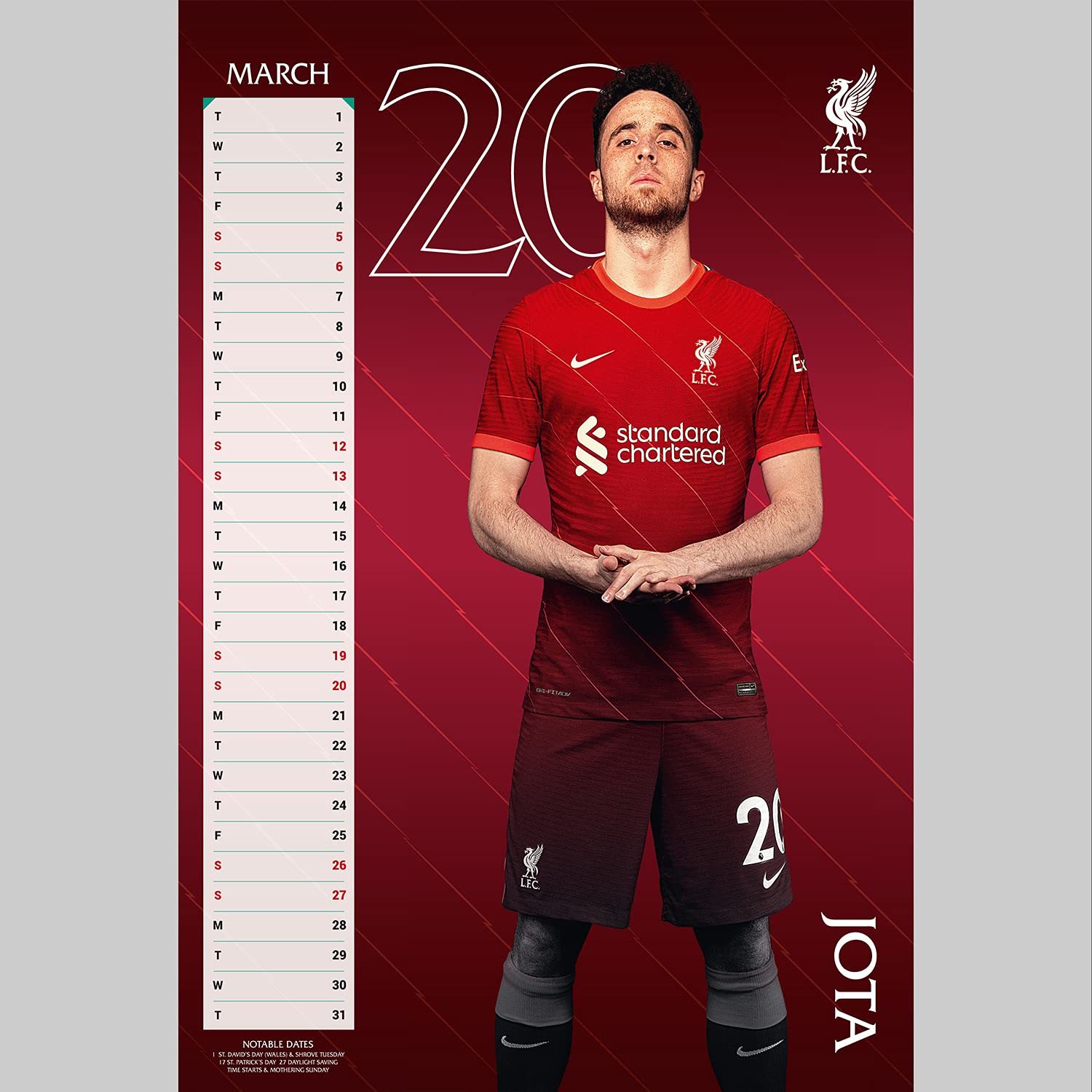 Buy Official Liverpool 2022 A3 Wall Calendar at Mighty Ape NZ