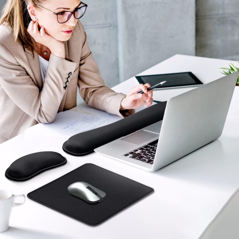 COMFEYA Ergonomic Keyboard Support and Mouse Wrist Rest Set Black