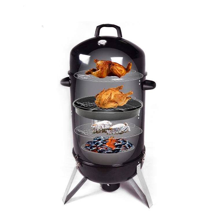 18" Vertical Portable Charcoal Barrel Smoker BBQ Grill