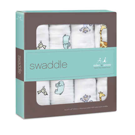 Aden+Anais Classic Swaddle - Jungle Jam (4 Pack Swaddling Wraps)