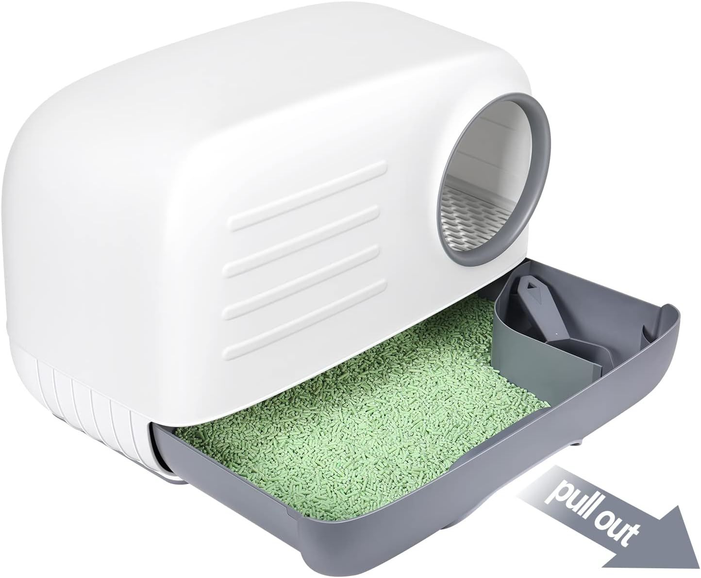 Buy Zoomies Fully Enclosed Cat Litter Box Grey at Mighty Ape NZ
