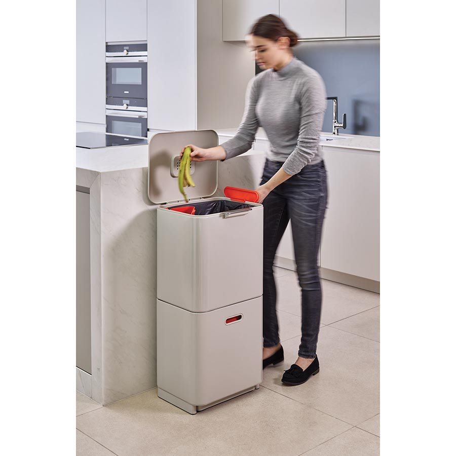 Joseph Joseph Totem Max Rubbish/Recycling Bin Stone (60L) at