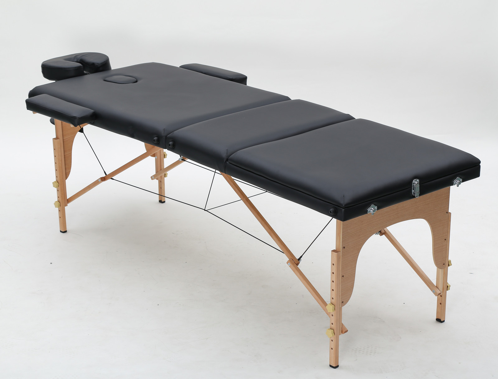 Buy Portable 3Fold Massage Table Bed (Wood Structure) Black at