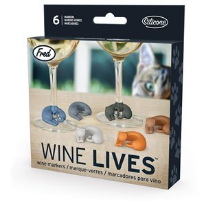 Wine Lives - Kitty Wine Markers (Set of 6)