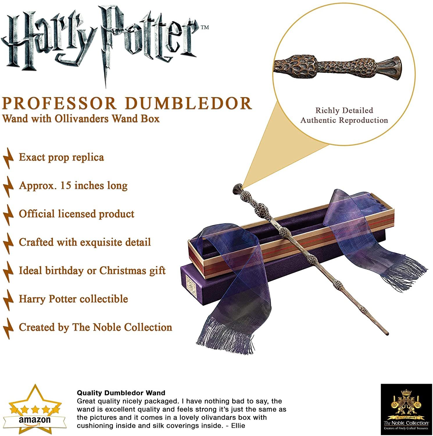 Harry Potter Wand Replica - Dumbledores with Ollivanders Box