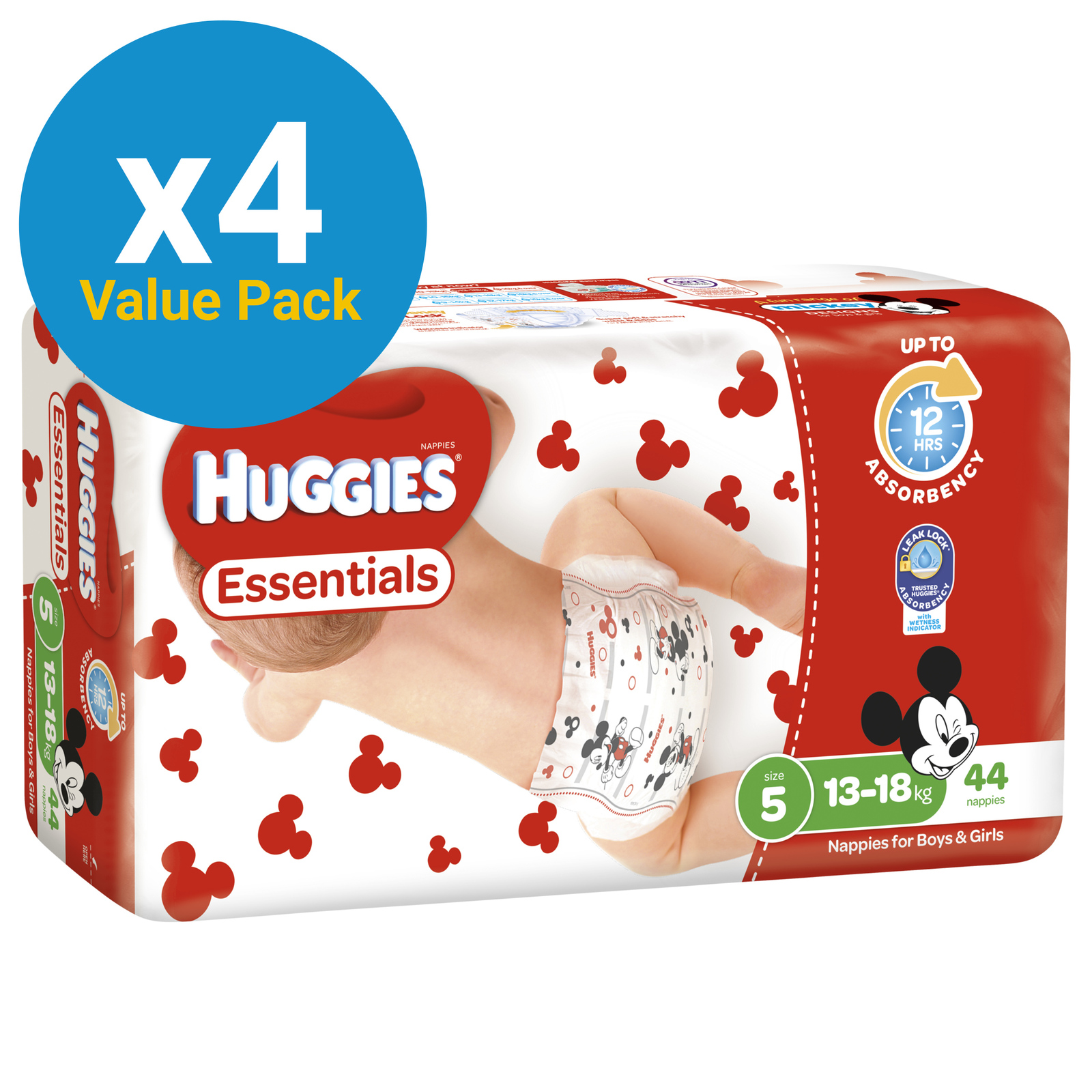Huggies Essentials Nappies Bulk Value Box - Size 5 Walker (176) image
